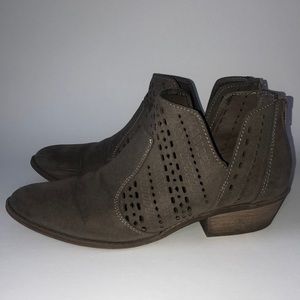 Taupe Laser Cut Booties